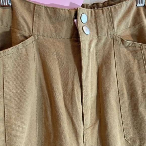 AVEC LES FILLES Sz S Tan Cargo Style Khaki 100% Cotton Anthropologie  Pants NEW - Picture 3 of 13